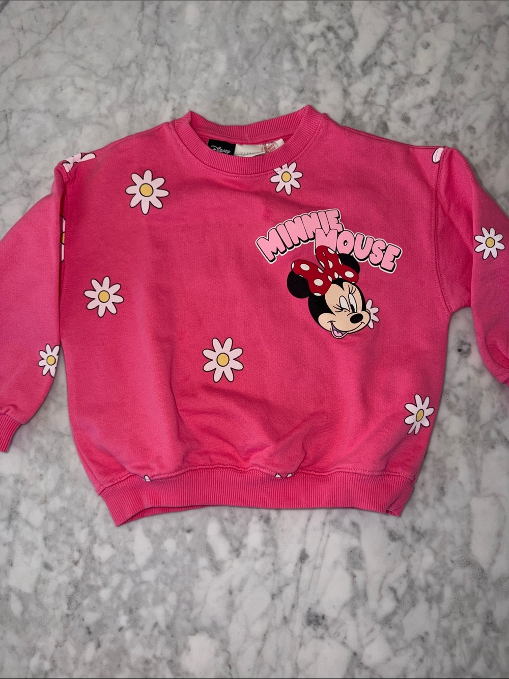 Zara Disney Pink Minnie Mouse Sweatshirt with Daisy Print 5Y